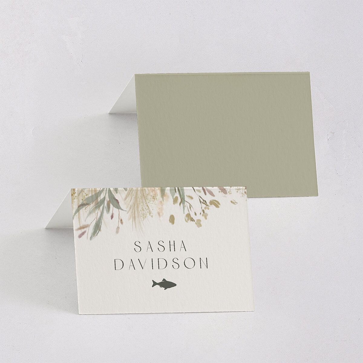 Ethereal Pampas Place Cards Gold Thyme Signature