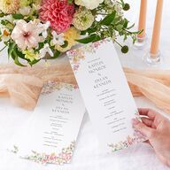Pastel Arch Wedding Programs Gold Pink Cotton Signature