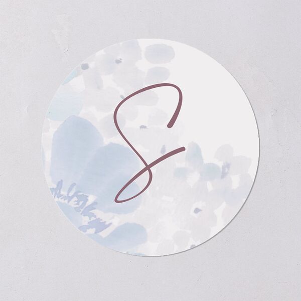 Hydrangea Garden Wedding Stickers Slate Circle