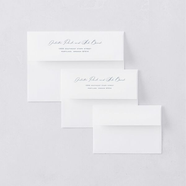 Eternal Devotion Response Card Envelopes White Garnet Return Address Signature Standard
