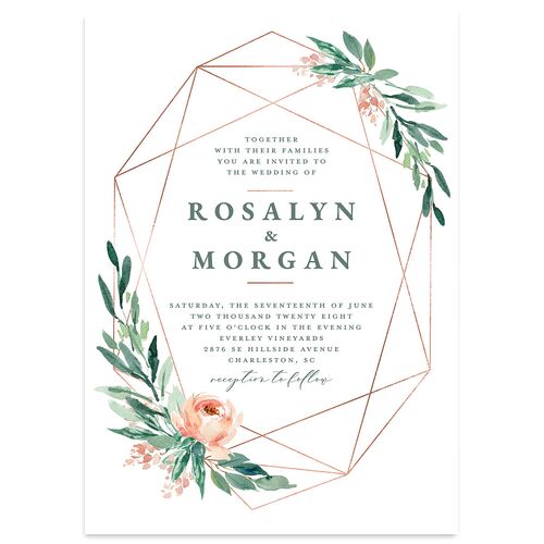 Gilded Botanical Wedding Invitations Eucalyptus Signature Blank No Standard