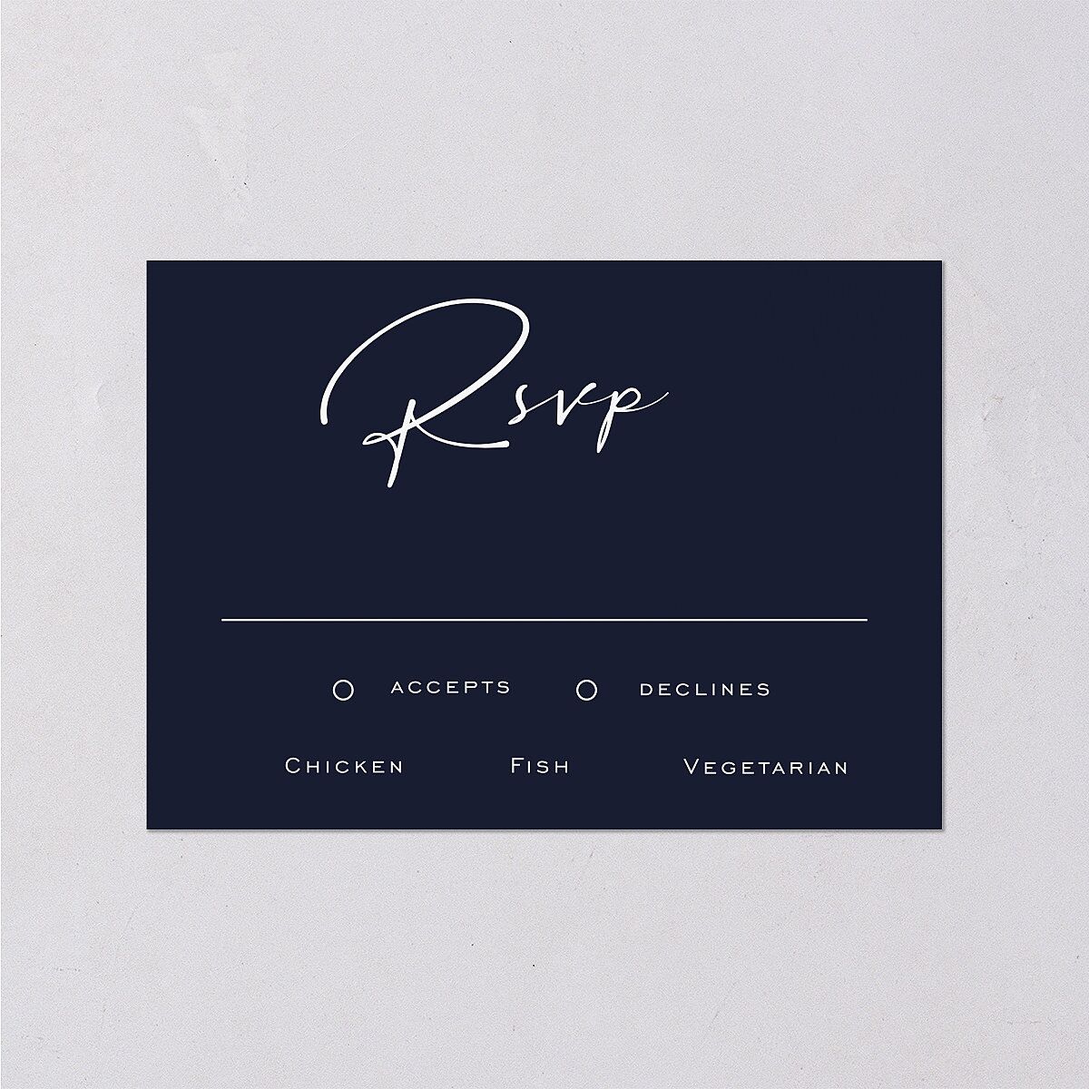 Simply Striking Wedding Response Cards Navy Signature Standard