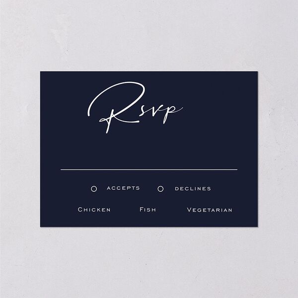 Simply Striking Wedding Response Cards Navy Signature Standard