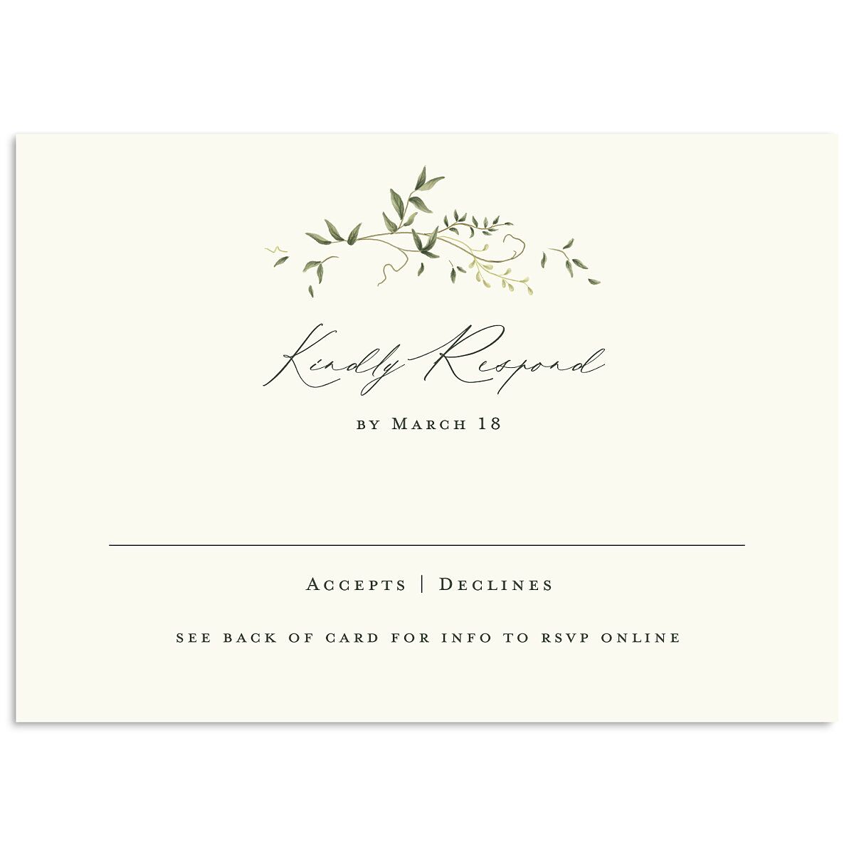 Dainty Fairytale Greenery Wedding Response Cards