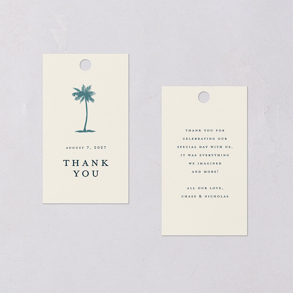 Palm Tree Icon Favor Gift Tags Tide Pool Signature
