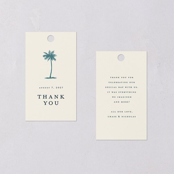 Palm Tree Icon Favor Gift Tags Tide Pool Signature