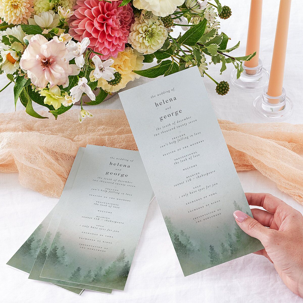 Mountain Mist Wedding Programs — view 3