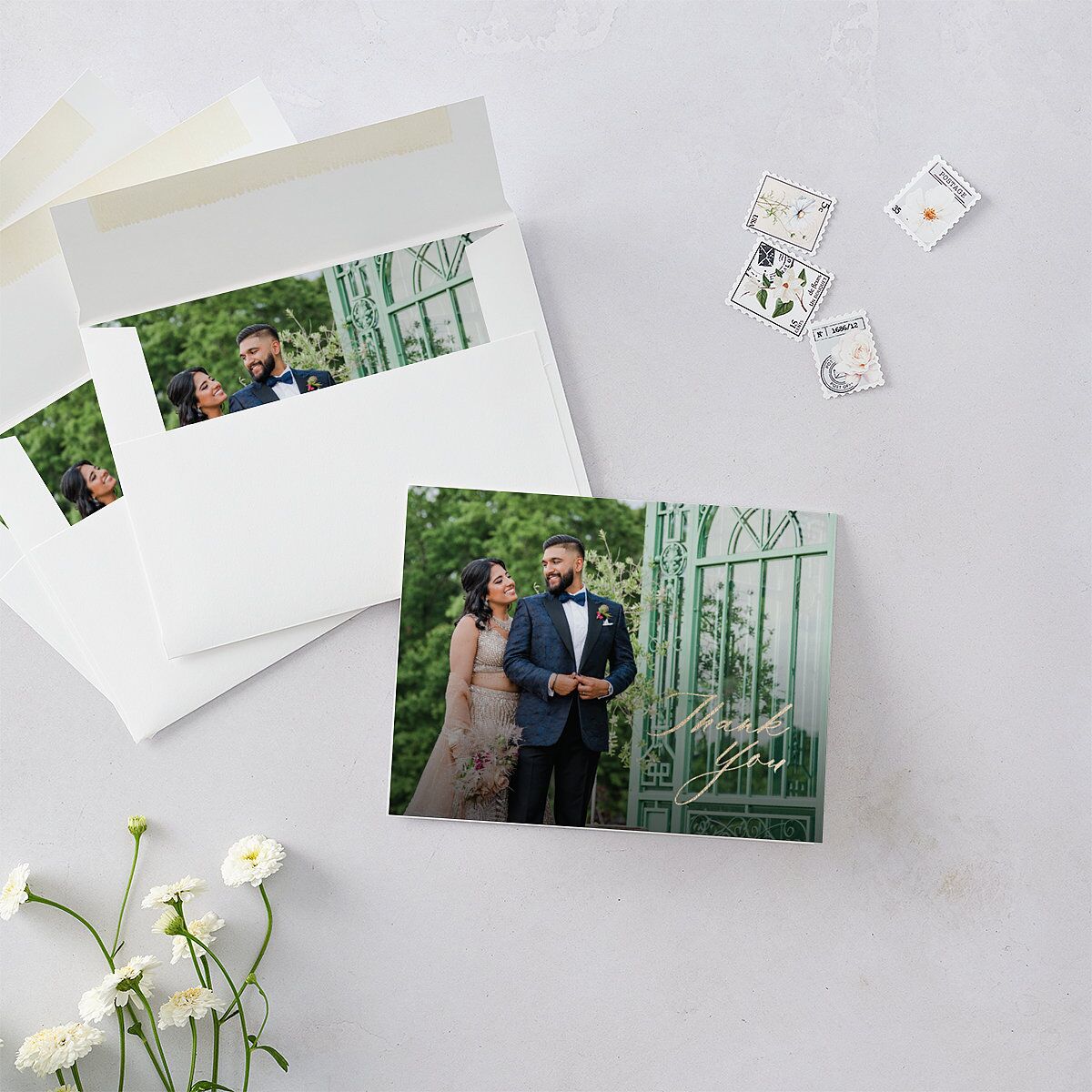 Gilded Lehenga Thank You Cards — view 2