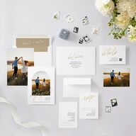 Forever Arch Foil Save the Date Cards Gold Pure White Signature smooth Blank No Arch