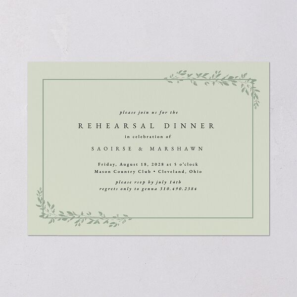Dainty Frame Rehearsal Dinner Invitations Thyme Signature Blank Standard