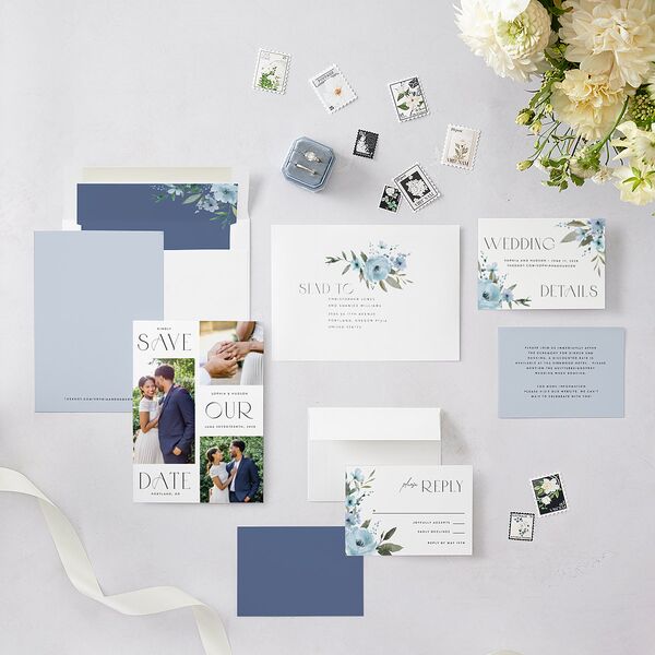 Beloved Union Save The Date Cards Ocean Signature smooth Blank No Standard