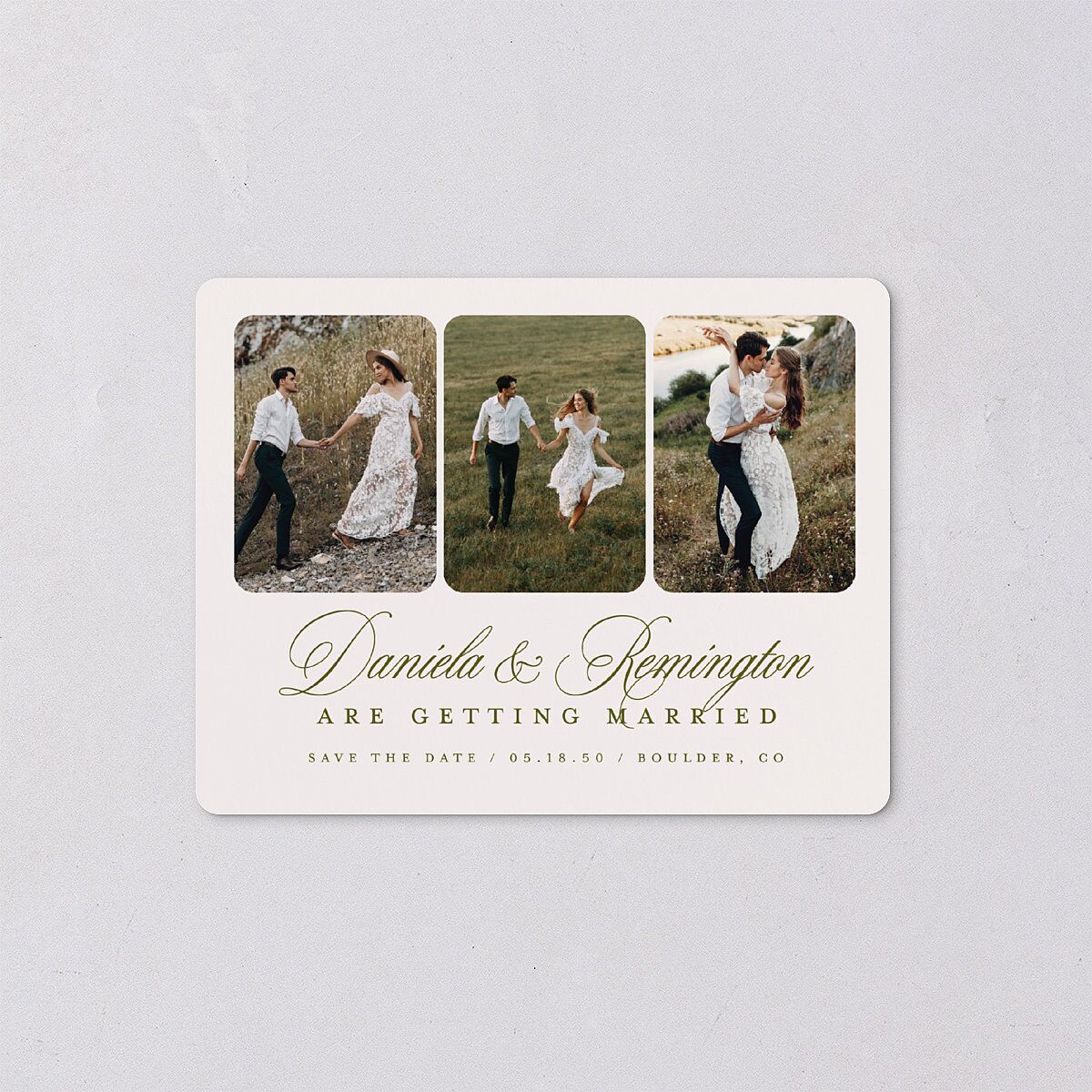 Modern Classic Picture Landscape Save The Date Magnets Olive Magnet Paper