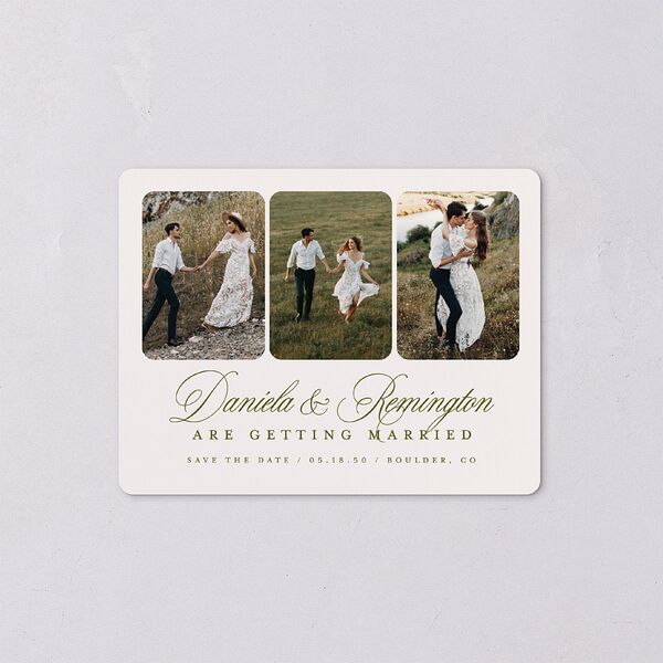 Modern Classic Picture Landscape Save The Date Magnets Olive Magnet Paper