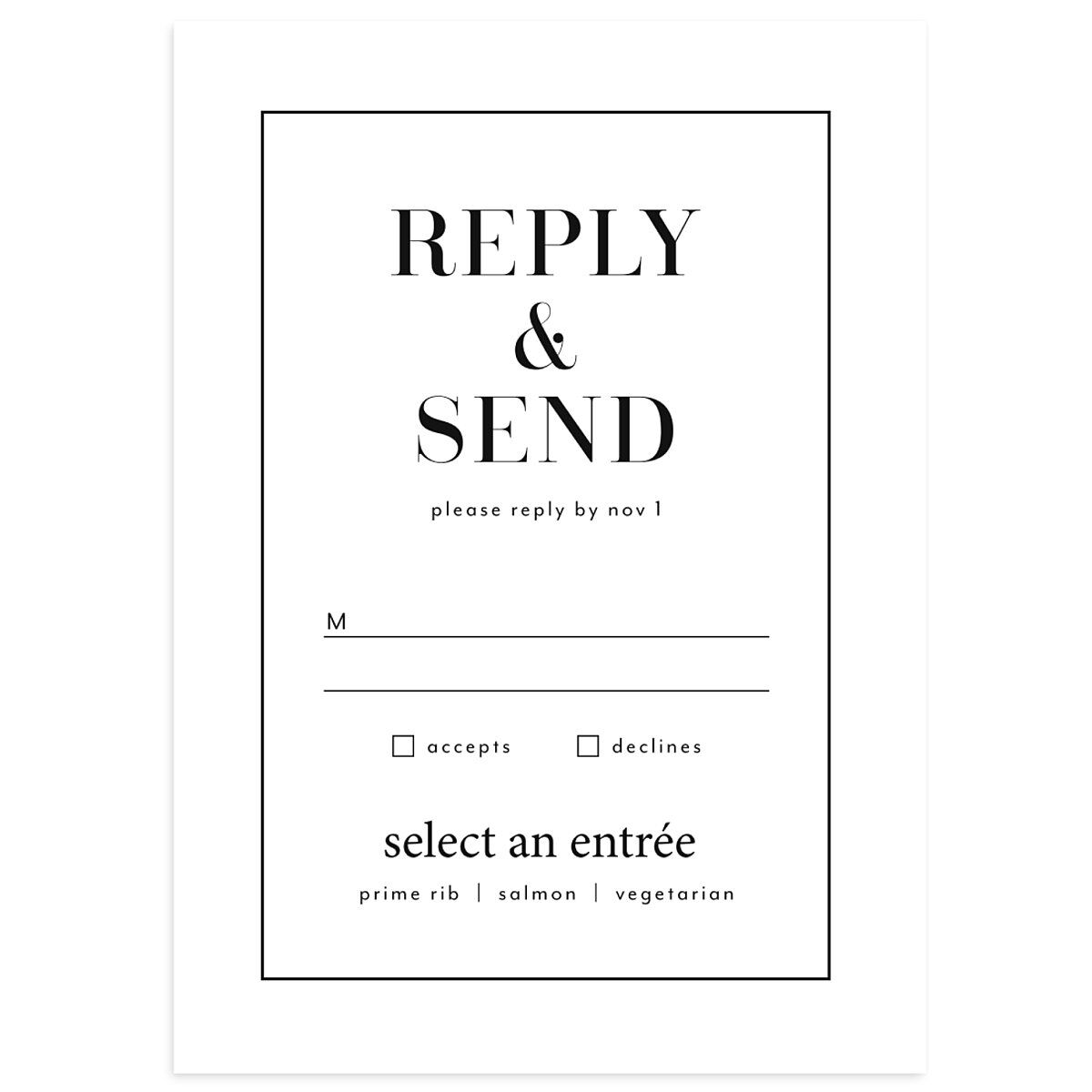 Classic Border Wedding Response Cards