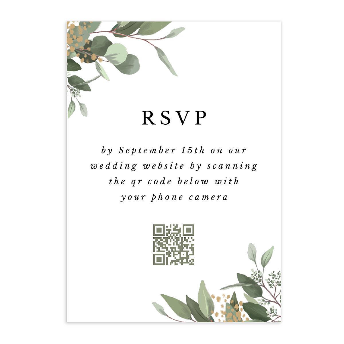 Eucalyptus Frame QR Code RSVP Cards