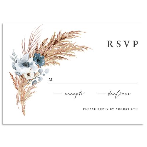 Bohemian Floral Hoop Wedding Response Cards Dark Navy Signature Standard