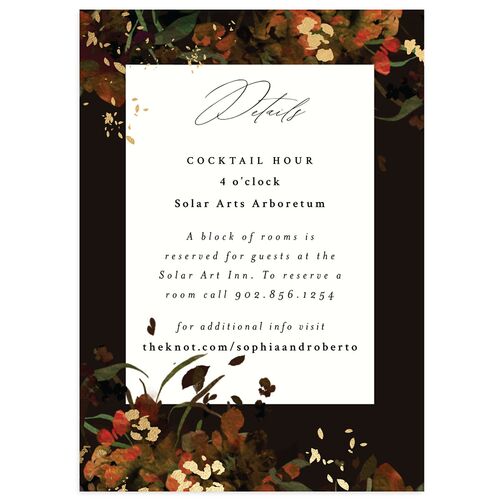 Midnight Floral Wedding Enclosure Cards Gold Licorice Signature Standard