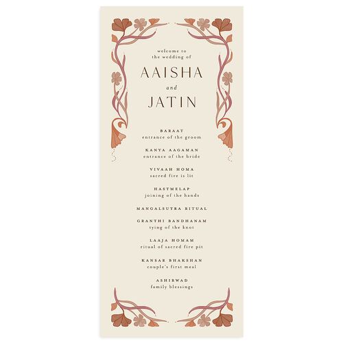 Indian Majestic Legacy Elephants Wedding Programs Saddle Signature