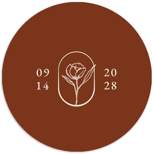 Vintage Romantic Photo Wedding Stickers Copper Circle
