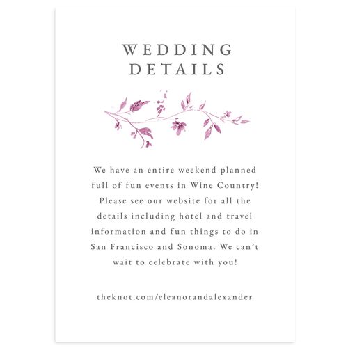 Timeless Floral Wedding Enclosure Cards Amethyst Signature Standard