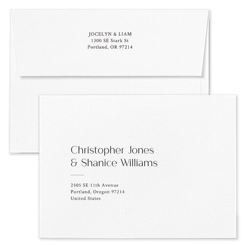 Tropical Flora Hawaii Save The Date Card Envelopes White Champagne Both Recipient and Return Addresses Signature Standard
