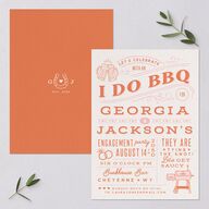 Western I Do BBQ Engagement Party Invitations Soft Peach Signature Blank Standard
