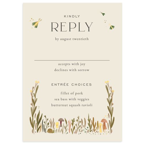 Mushroom Magic Wedding Response Cards Daffodil Signature Standard