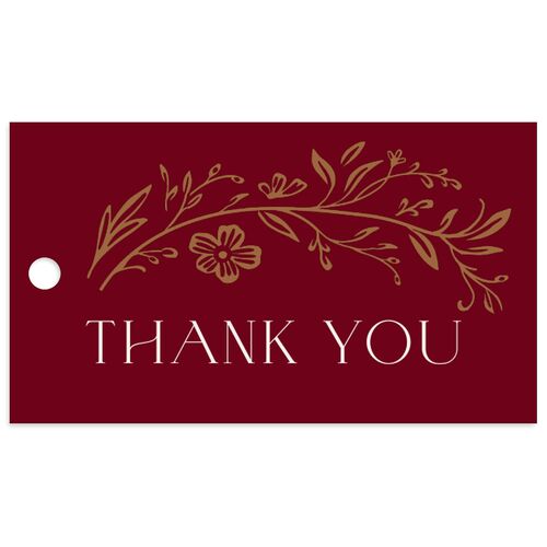 Ornate Storybook Favor Gift Tags Deep Claret Signature