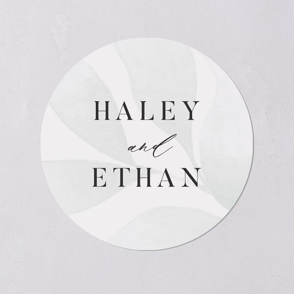 Romantic Greenery Wedding Stickers Tide Pool Circle