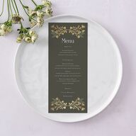 Rustic Nouveau Menus Gold Hunter Green Signature