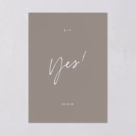 Modern Script Names Save The Date Cards Shadow Gray Signature smooth Blank No Standard