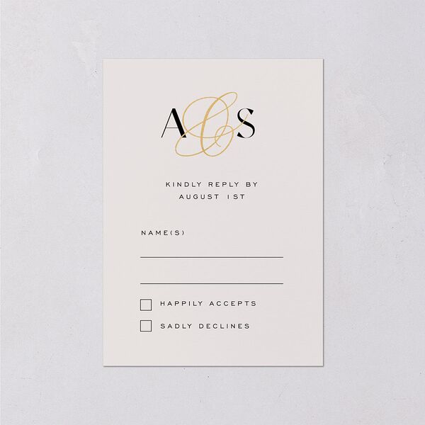 Together Wedding Response Cards Gold Mist Signature