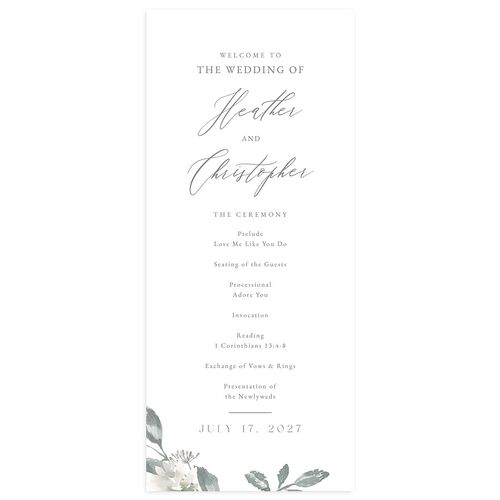 Dusted Calligraphy Wedding Programs Steel Gray Signature