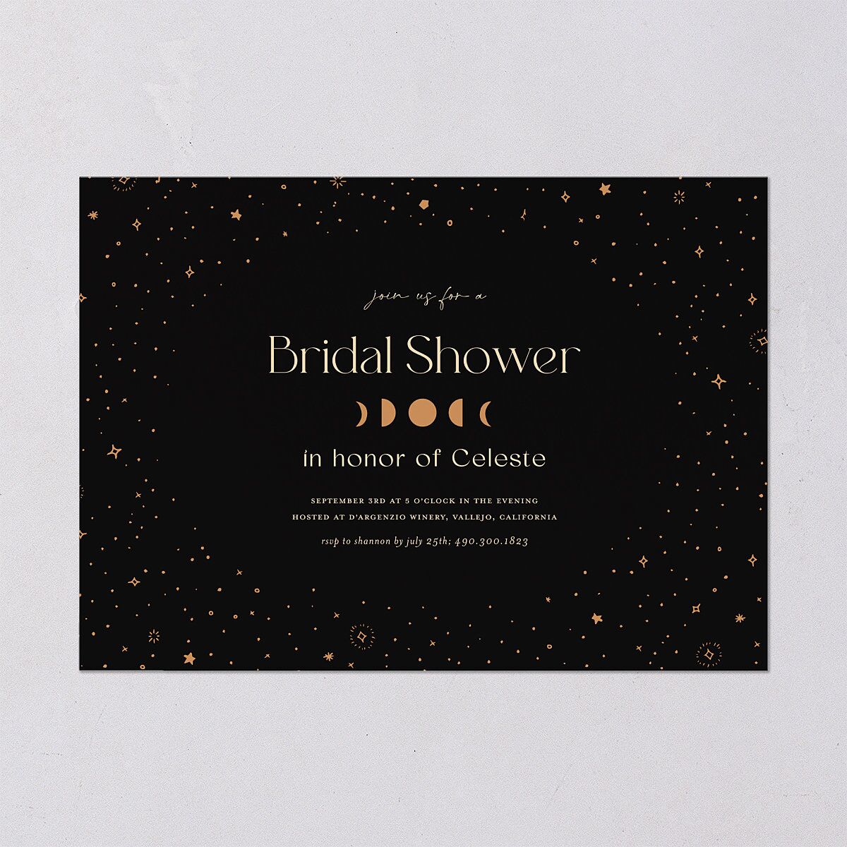 Celestial Galaxy Bridal Shower Invitations — view 2