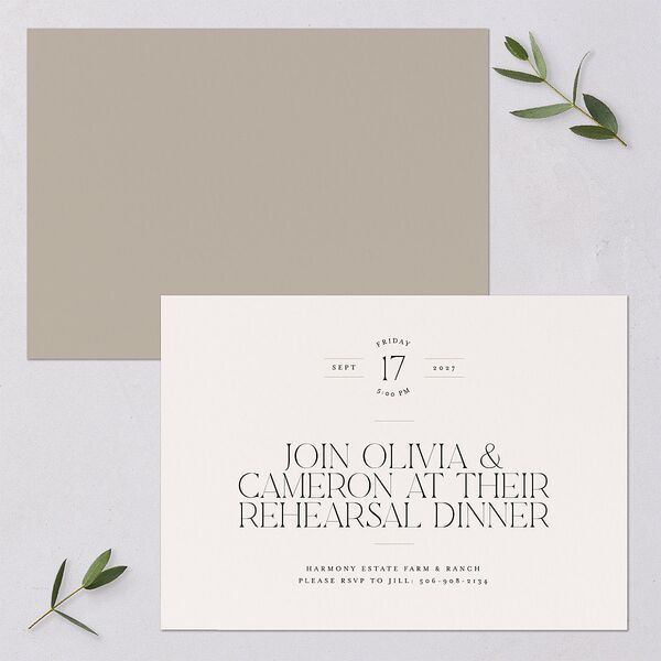 Photo Arch Rehearsal Dinner Invitations Taupe Signature Blank Standard