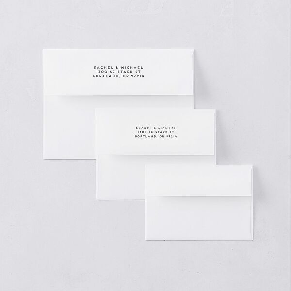 Vintage Art Deco Photo Save the Date Magnet Envelopes Off-White White Both Recipient and Return Addresses Signature Standard
