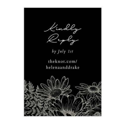Rustic Botanical Frame QR Code RSVP Cards Midnight Signature Standard