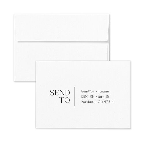 Modern Arch Photo Response Card Envelopes Slate White Return Address Signature Standard