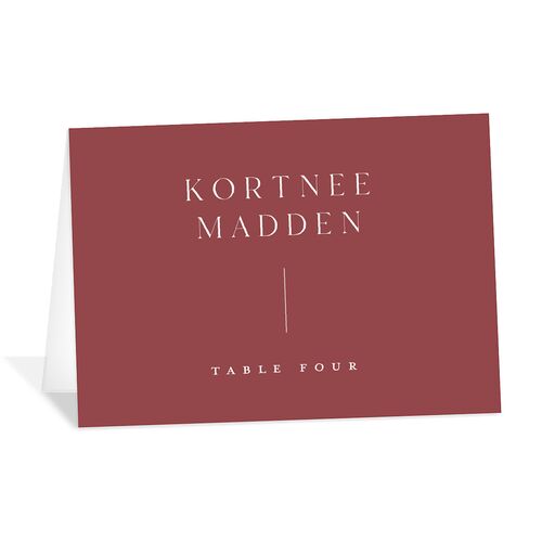 Floral Sketch Place Cards Merlot Signature