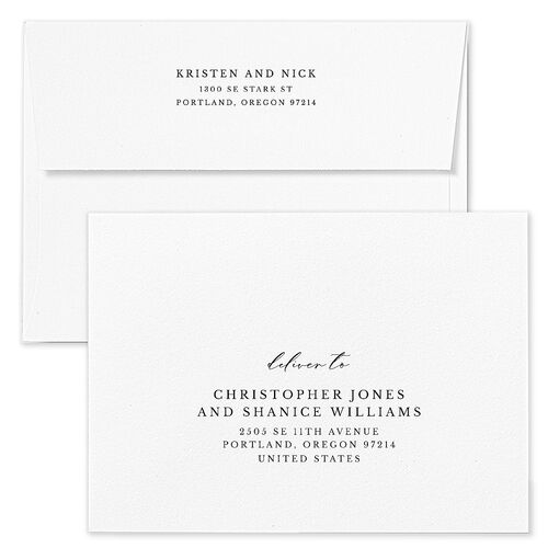 Eucalyptus Frame Wedding Invitation Envelopes Kraft Pure White Return Address Standard Signature