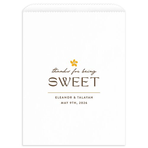 Wildflower Nouveau Favor Bags White Mocha Wax-Lined Food Safe Paper