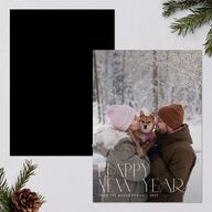 New Years Toast Holiday Cards Gold Licorice Signature Blank Standard Portrait
