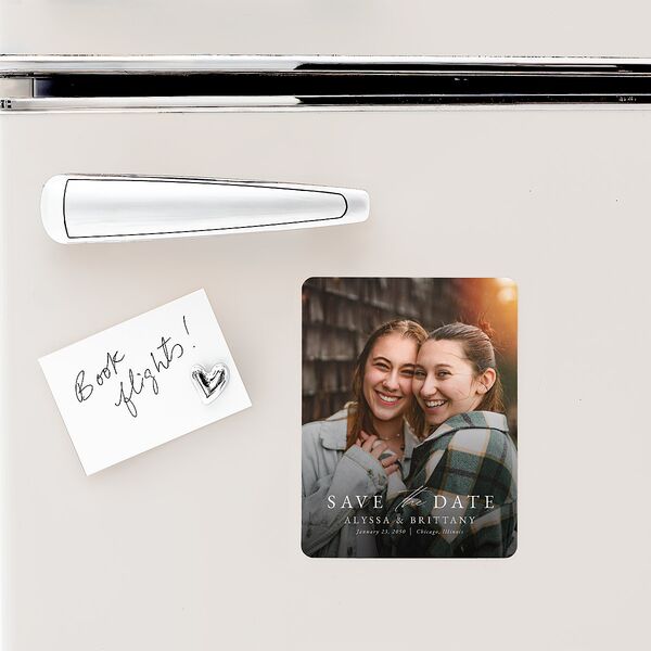 Greenery Laurel Save The Date Magnets Champagne Magnet Paper