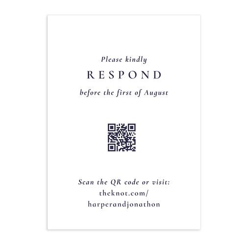 Editorial Monogram Photo QR Code RSVP Cards Midnight Navy Signature Standard