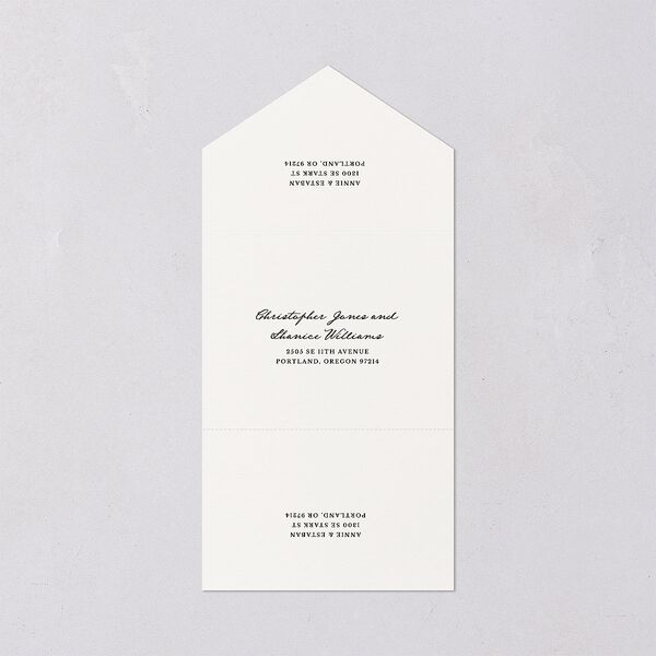 Vintage Candelabra with Bow All-in-One Wedding Invitations Bisque Signature Light Both Recipient and Return Addresses No