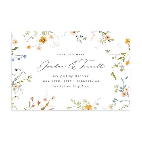 Dainty Wildflowers Save the Date Postcards Sunflower