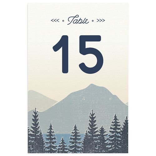 Vintage Mountain Table Numbers Dusty Blue Signature