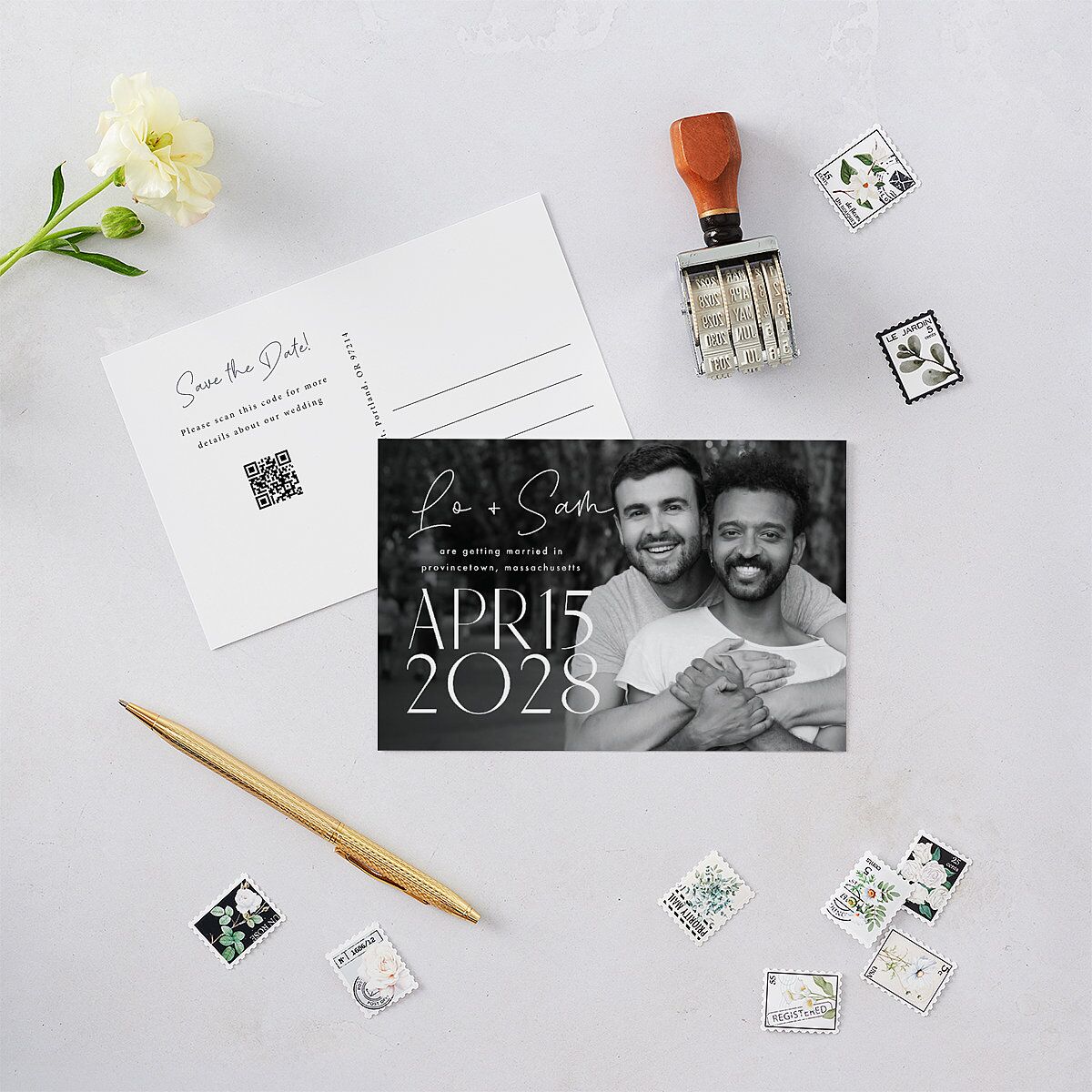 Love is Love Save the Date Postcards Dark Navy