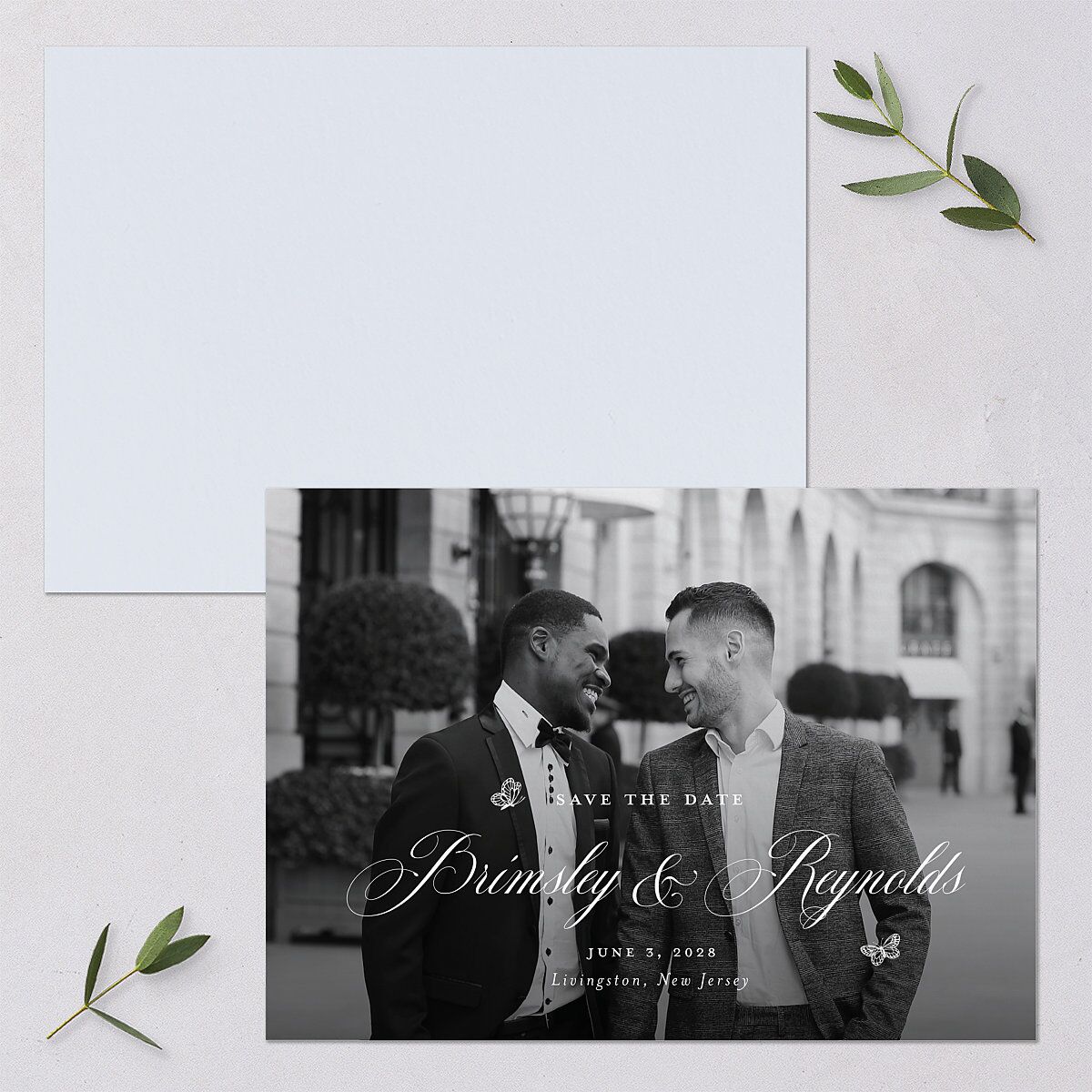 Elegant Antique Toile Frame Save the Date Cards by Bridgerton — view 1