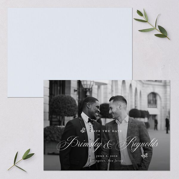 Elegant Antique Toile Frame Save the Date Cards by Bridgerton Cruise Signature smooth Blank No